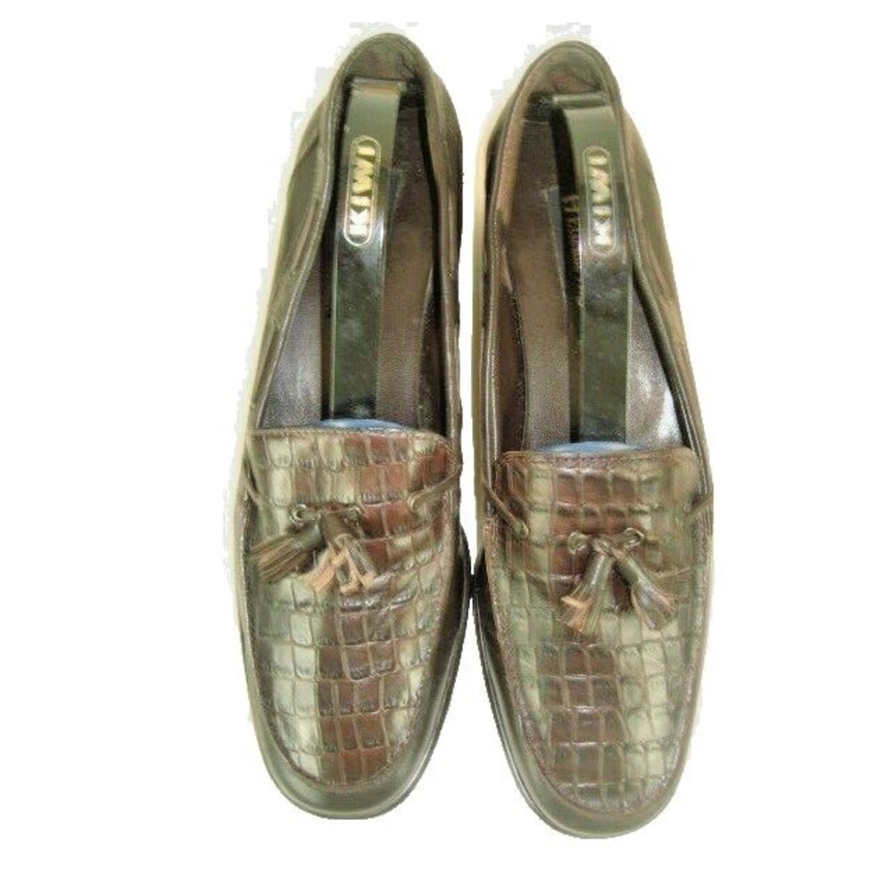 Womens Etienne Aigner E-Glance Brown Faux Alligator Tassel Loafers sz 8.5M - Picture 7 of 8